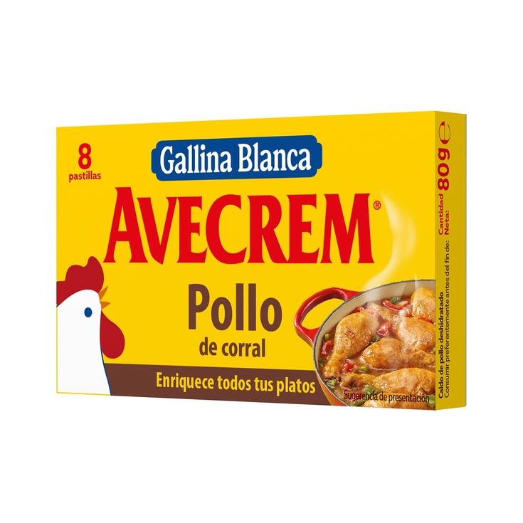 Caldo de pollo sin gluten 8 pastillas
