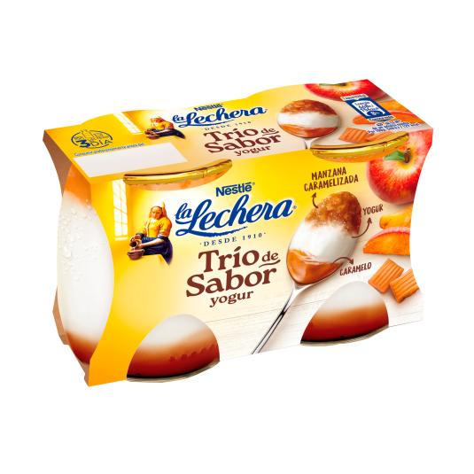 Yogur Trío Manzana y caramelo La Lechera - 2x120g