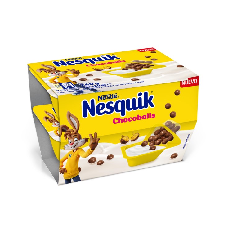 Yogur natural con bolitas de cereales con chocolate - 2x120g