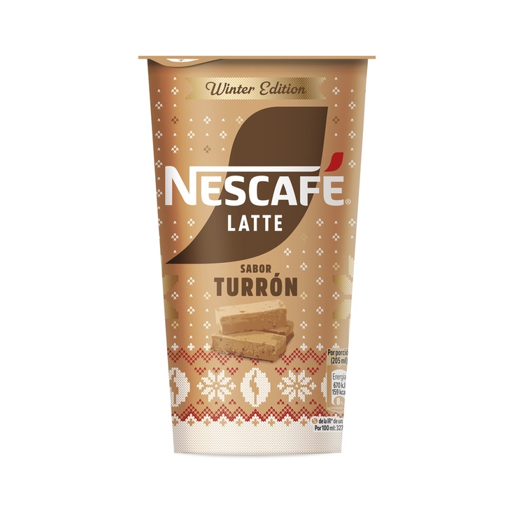 Turrón bebida láctea de café Winter Edition vaso 205 ml