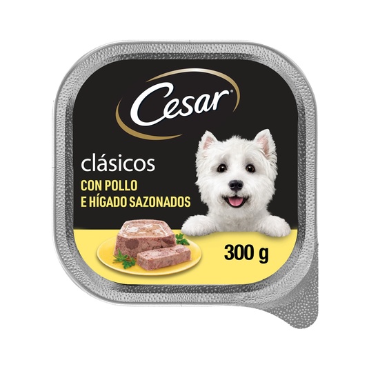 Comida húmeda para perros con pollo e hígado sazonados
