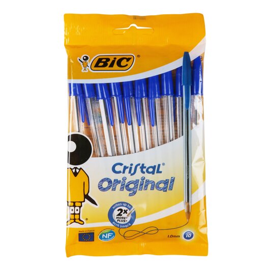 Bolígrafos Cristal Azul Bic - 10 uds