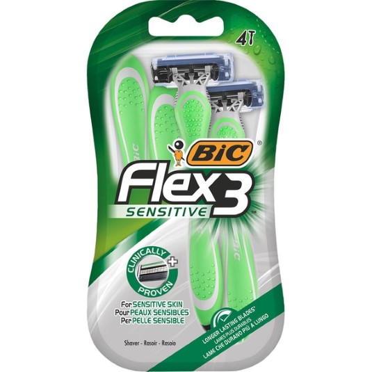 Maquinilla de afeitar desechable Flex 3 Sensitive - 4 uds