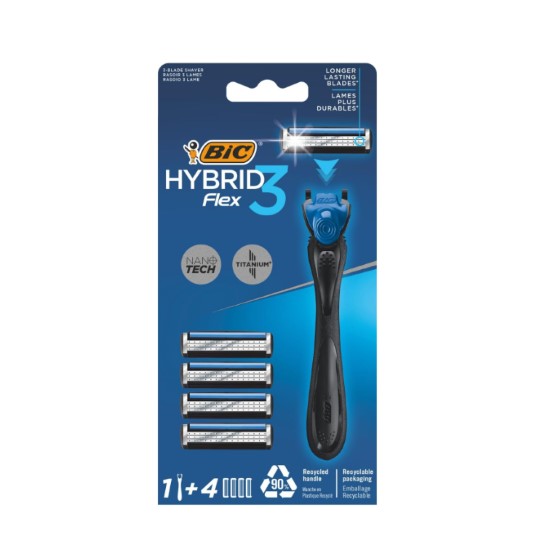 Maquina Bic hybrid 3 con 4 recambios