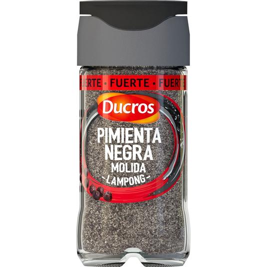 Pimienta negra molida Lampong fuerte en frasco de 35 g