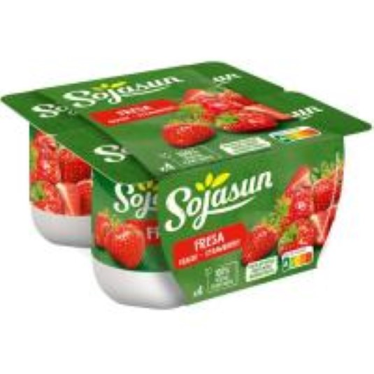Postre vegetal de soja sabor fresa - 4x100g