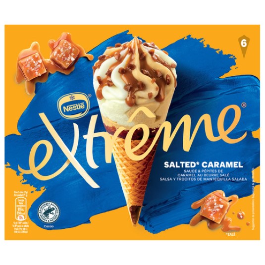Cono de helado sabor caramelo Extrême - 6 uds