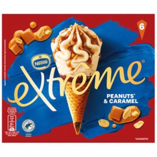 Cono de helado de cacahuete y caramelo Extrême - 6x120ml