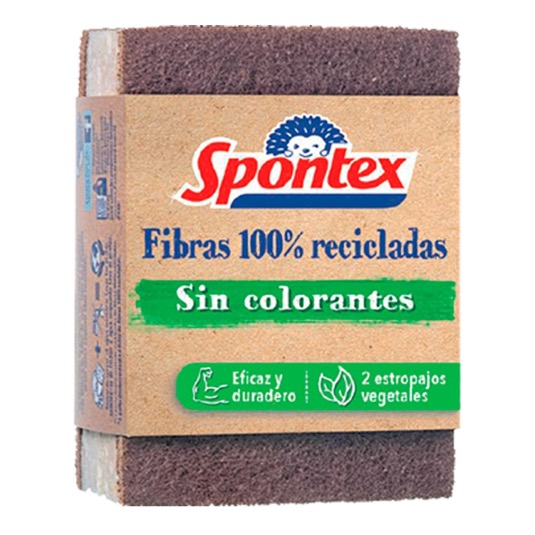 Estropajo 100% fibra reciclada Spontex - 2 uds