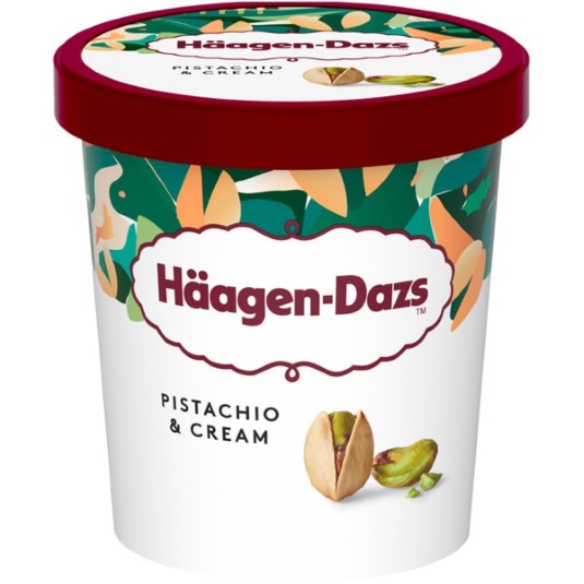 Tarrina de helado de pistachos