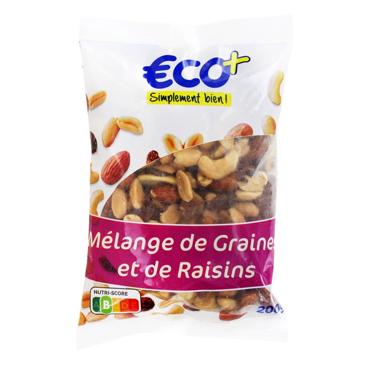 Mezcla de frutos secos y pasas €CO+ - 200g Mezcla de frutos secos y pasas €CO+ - 200g