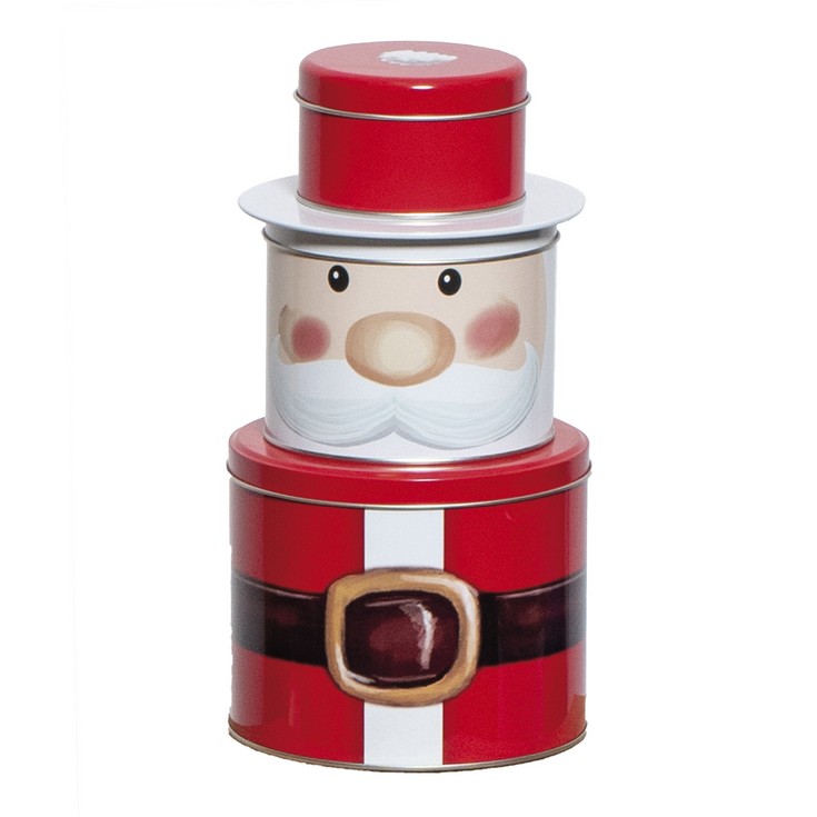 Set 3 Cajas Papa Noel Metal