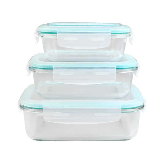 Lote de tupers rectangulares 370ml, 1,04L y 1,5L