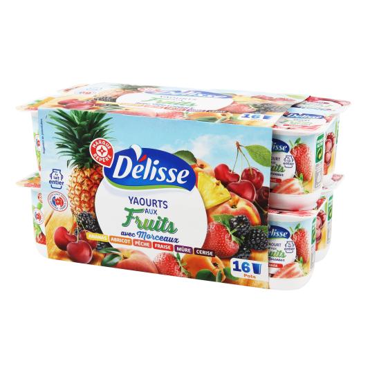 Yogur de frutas con trozos Délisse - 16x125g