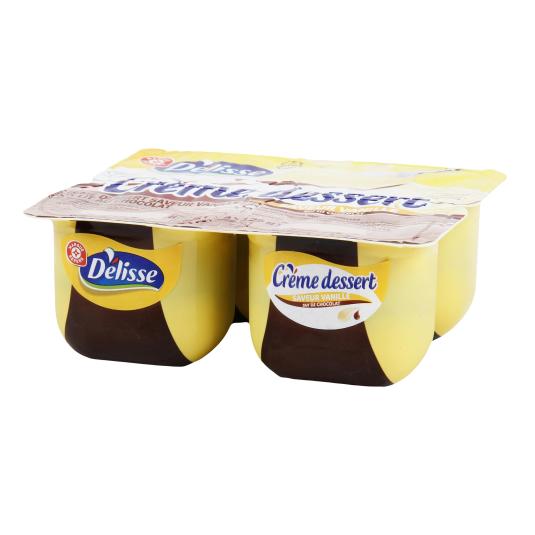 Crema con sabor vainilla/choco Délisse - 4x125g