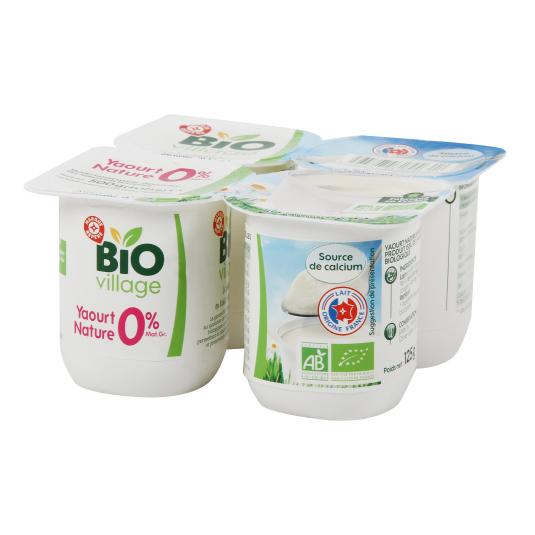 Yogur natural 0% Bio Village - 4x125g