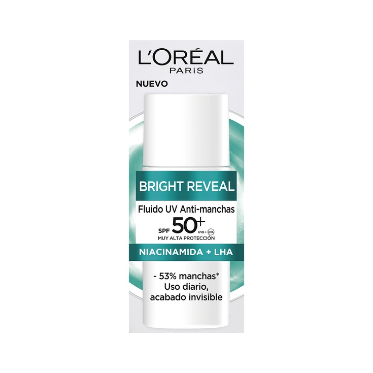  Fluido facial anti-manchas con niacinamida + LHA SPF-50+