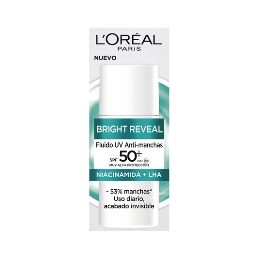  Fluido facial anti-manchas con niacinamida + LHA SPF-50+