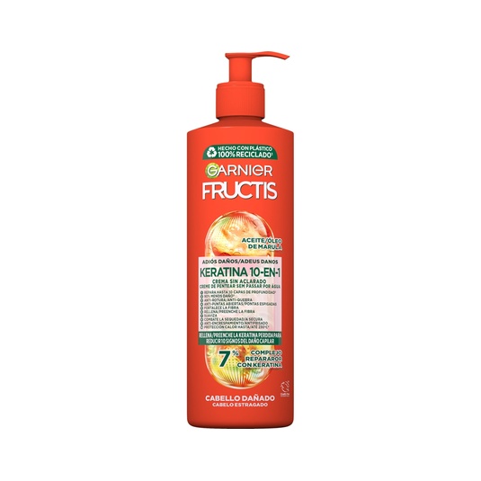Crema capilar sin aclarado Keratina 10 en 1