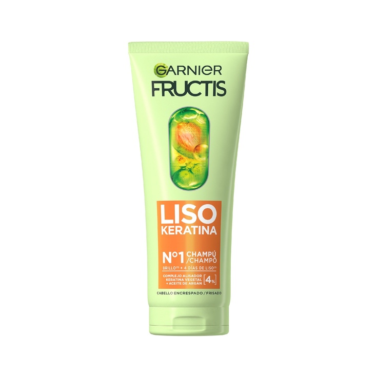 Champú cabello liso con keratina vegetal y aceite de Argán 