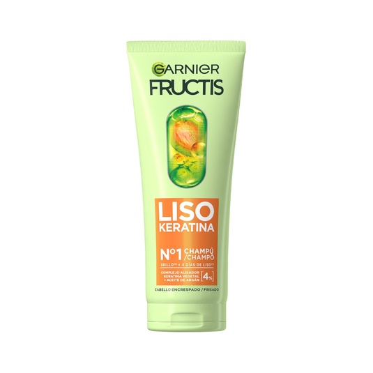 Champú cabello liso con keratina vegetal y aceite de Argán 