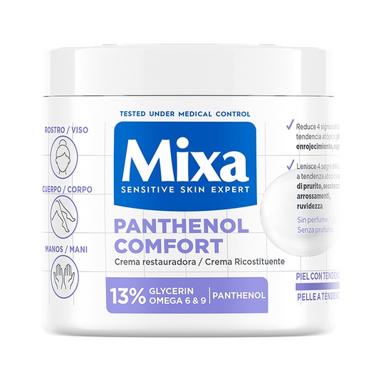 Crema corporal restauradora Panthenol Comfort con glicerina