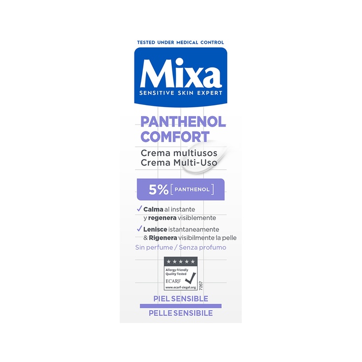 Crema corporal multiusos Panthenol Comfort con panthenol 