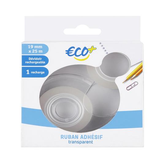 Cinta adhesiva transparente de 25 m con dispensador 