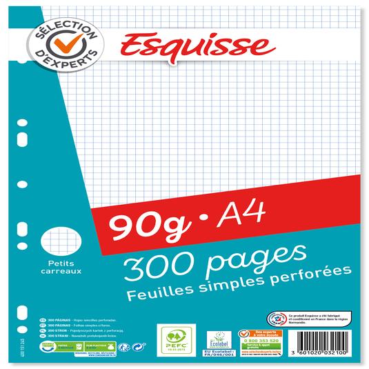 Paquete de 300 hojas individuales con cuadricula pequeña