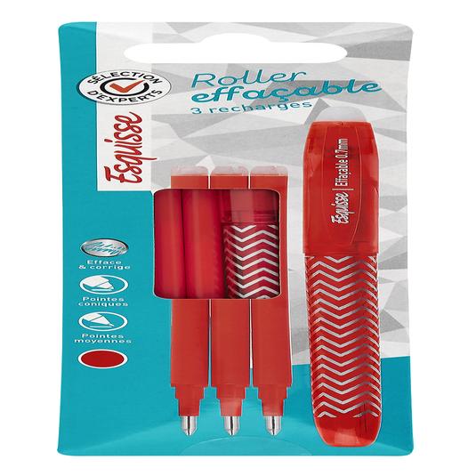 Bolígrafo rojo borrable + 3 recambios
