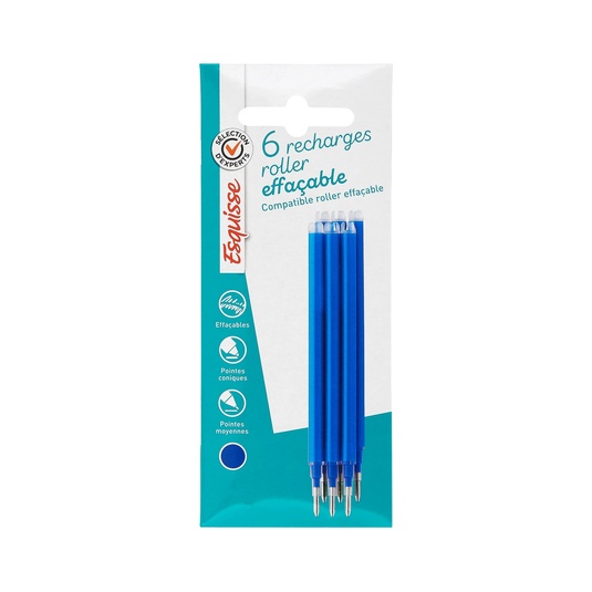 BOLÍGRAFO ROLLER BORRABLE + 3 RECAMBIOS o PACK DE 6 RECAMBIO