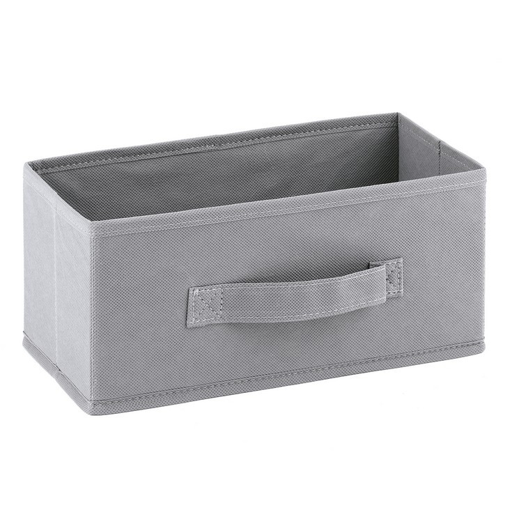 Caja de ordenación rectangular textil gris