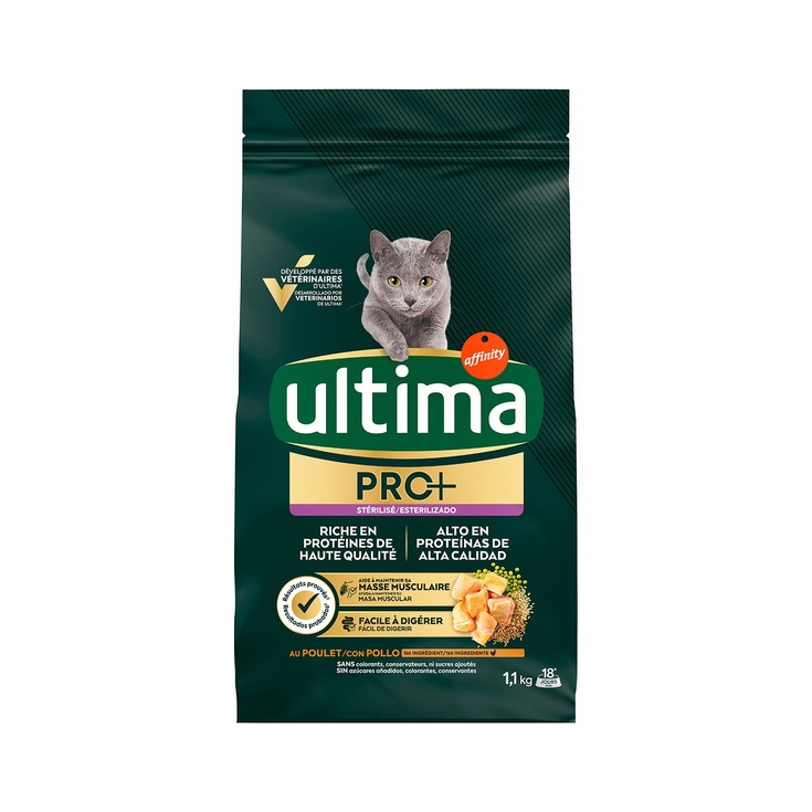 ULTIMA CAT PRO+ ESTERILIZADO POLLO 1,1KG