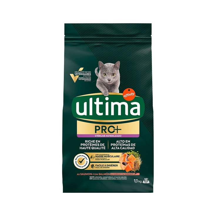 Pro+ pienso para gatos adultos esterilizados con salmón 