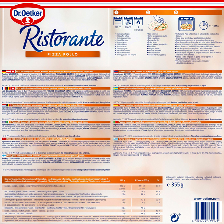 Pizza Ristorante Pollo Dr. Oetker - 355g