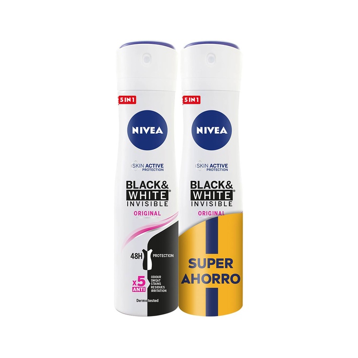 NIVEA DEO SPRAY BLACK & WHITE DUPLO 2UDS INVISIBLE ORIGINAL