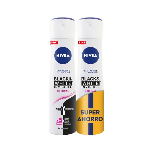 NIVEA DEO SPRAY BLACK & WHITE DUPLO 2UDS INVISIBLE ORIGINAL