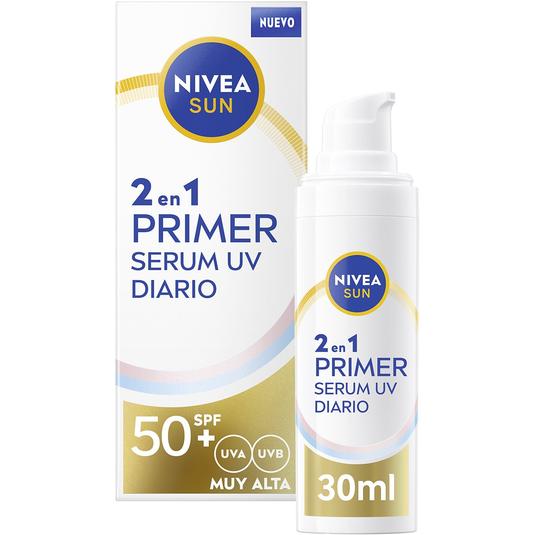 Sérum facial uv diario SPF-50+ protege la piel de la cara
