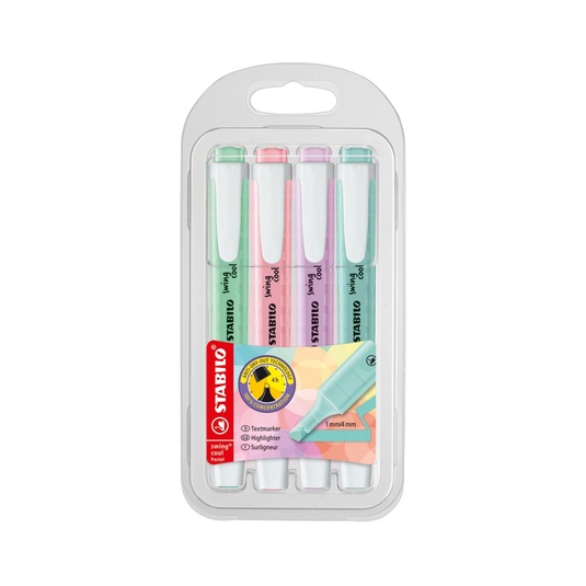 Marcador Fluorescente Stabilo Swing Cool 4 ud - Pastel