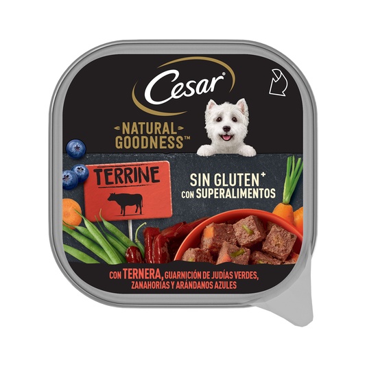 Comida húmeda para perros ternera arándanos y verduras