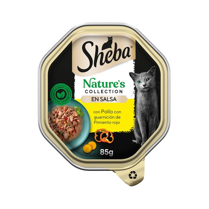 COMIDA HÚMEDA PARA GATOS ADULTOS POLLO Y PIMIENTO