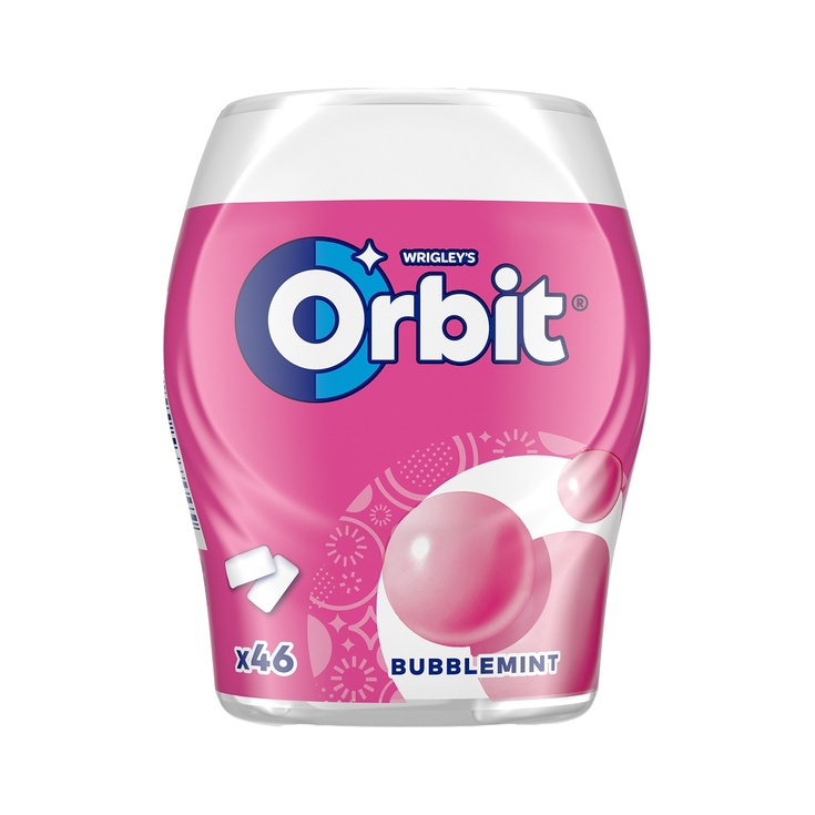 Chicles Bubblemint de fresa menta sin azúcar 46 unidades