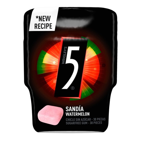 Chicles sin azúcar sabor a sandia - Five - 30 uds