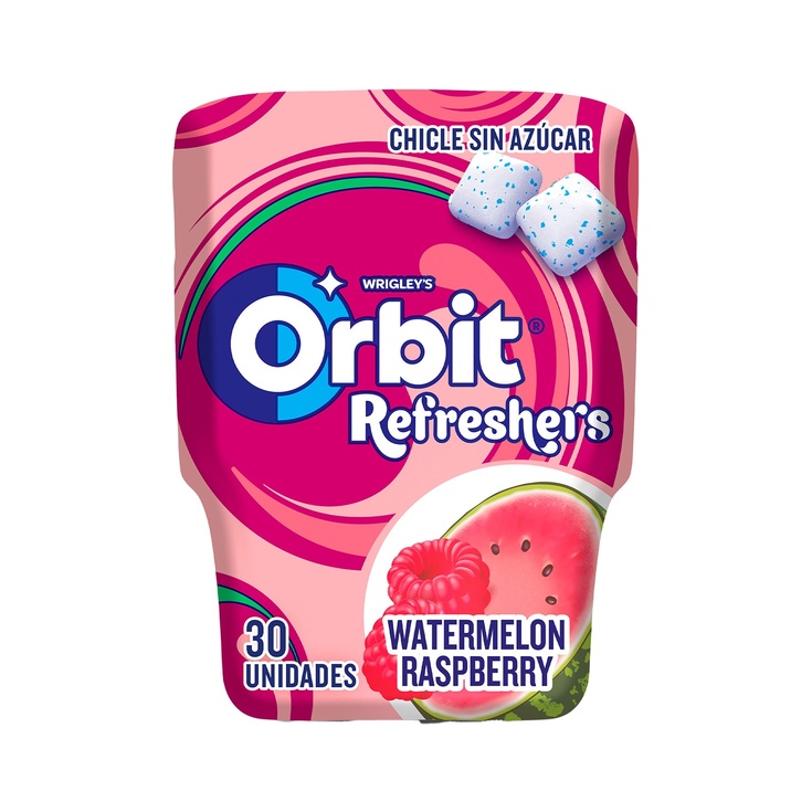 Refresher's chicles sabor sandía y frambuesa sin azúcar