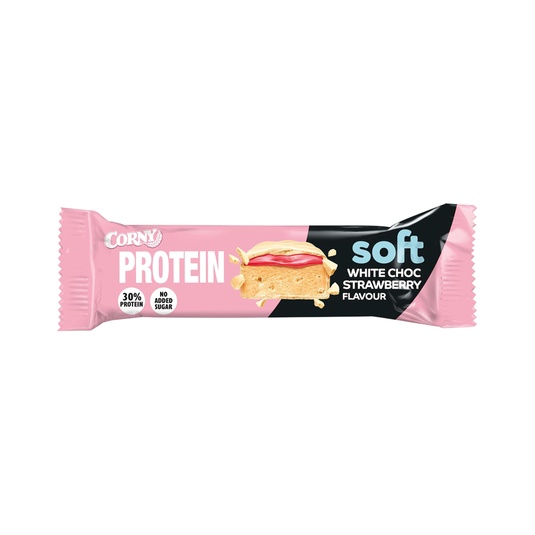 Barrita de proteínas Soft sabor chocolate blanco y fresa