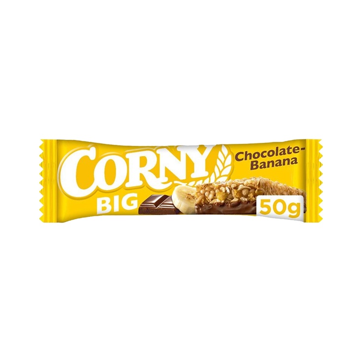 Barrita de cereales con chocolate y plátano