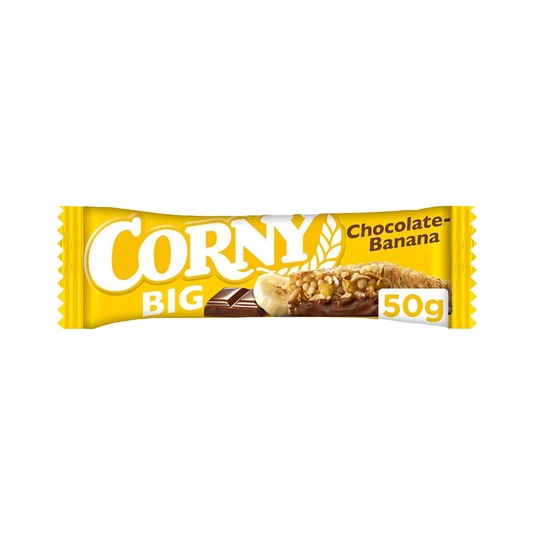 Barrita de cereales con chocolate y plátano