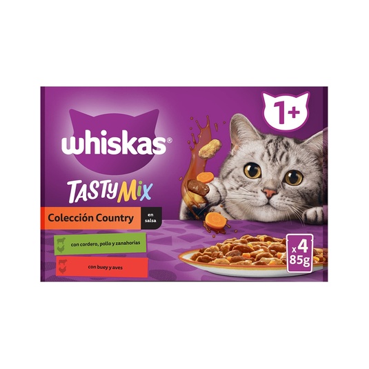 Comida húmeda para gatos adultos +1 año Whiskas Tasty Mix 