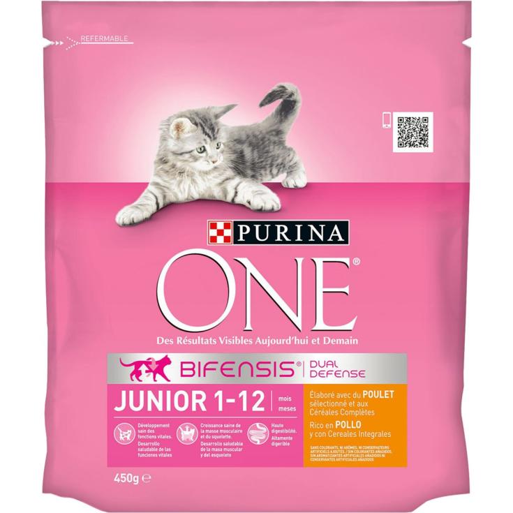 Pienso Gato Junior Bifensis Pollo y cereales - Purina - 450g