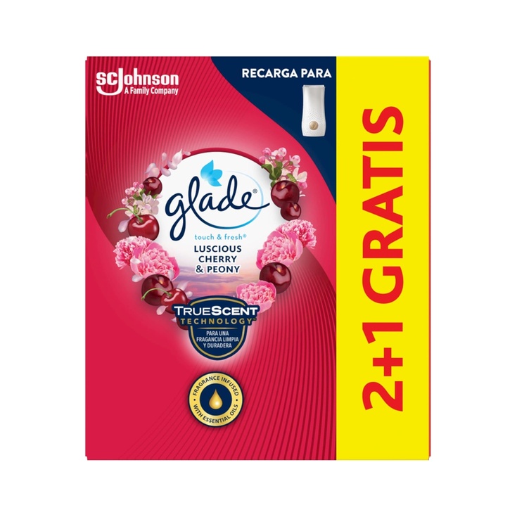 Ambientador un Toque Peonía y Cereza Recambio, 3 Unidades